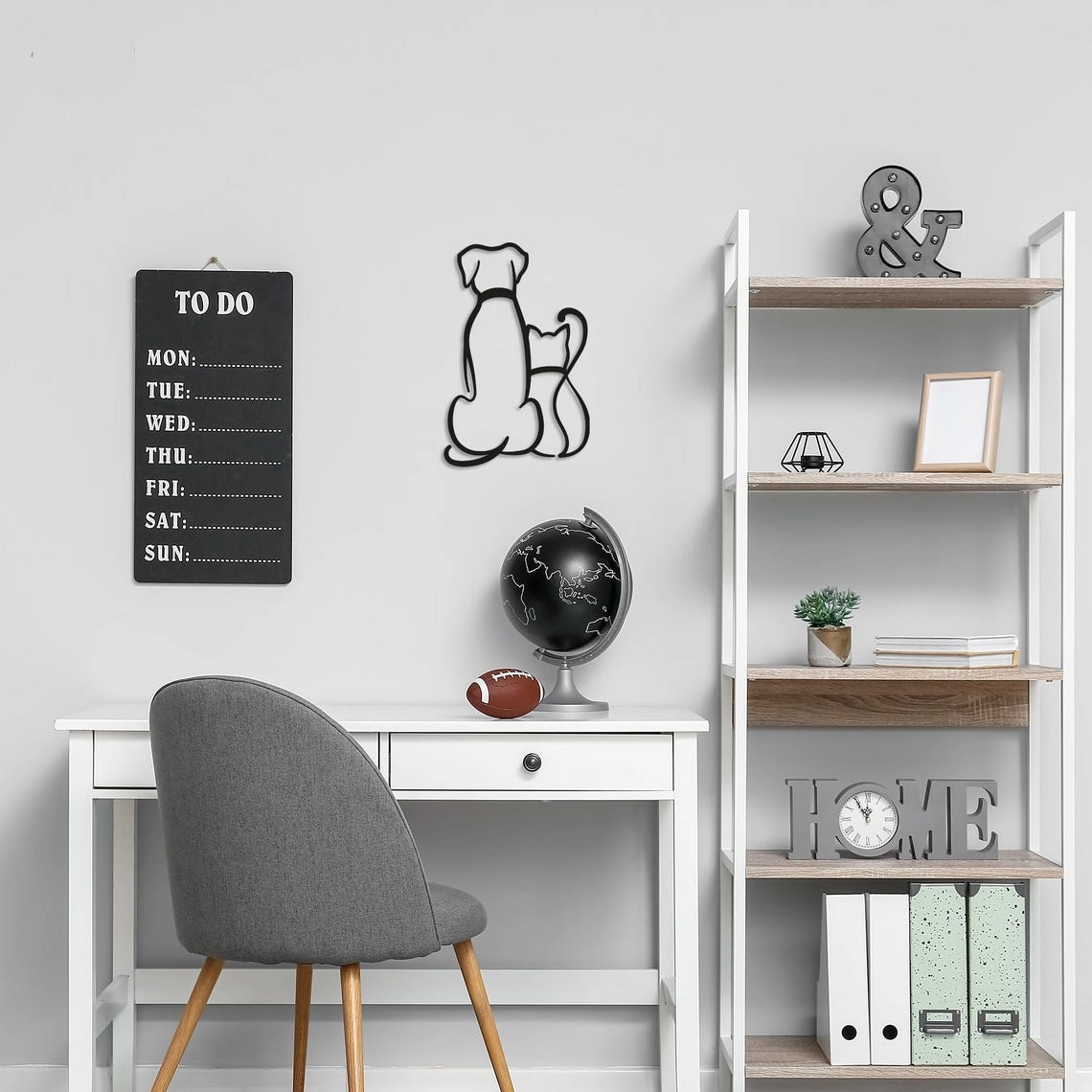 Minimalist Köpek ve Kedi Metal Duvar Tablosu - AMD6020 - Görsel 3